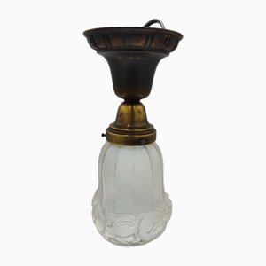Art Deco Brass Ceiling Lamp, 1920s