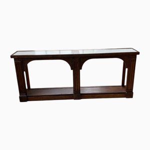 Consola de roble con tablero de mármol blanco, años 70