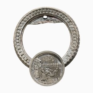 Perchero de bronce con escena de Venecia, años 20