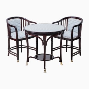 Set da pranzo di Gustav Siegel & Joseph Maria Olbrich Poltrone, Vienna, 1900, set di 3