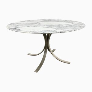Marble Table with Chrome Base by Osvaldo Borsani, 1960s
