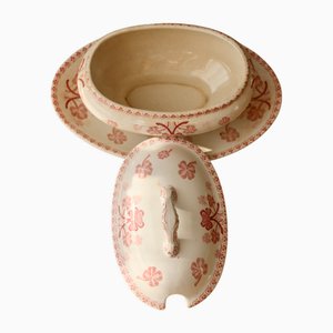 Antique Gravy Boat with Red Iron Earth from Lunéville, 1890s