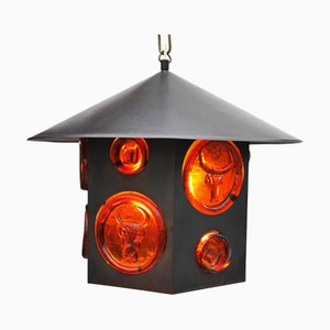 Lampe à Suspension Art Scandinave Moderne en Verre par Erik Höglund et Hans Bergström pour Atelje Lyktan, 1960s