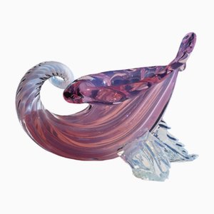 Vintage Pink Murano Glass Shellfish Vase by Archimede Seguso for Seguso, 1950s