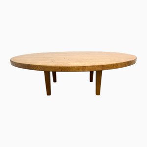 Circular Oak Coffee Table, 1960s
