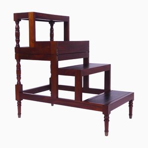Antique Metamorphic Wooden Stairs with Leather