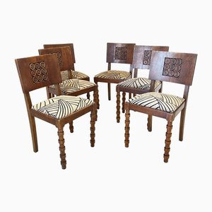 French Art Deco Chairs by Charles Dudouyt, 1940, Set of 6