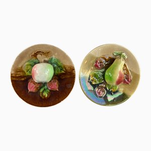 Piatti Barbotine, metà XIX secolo, set di 2