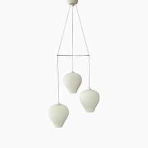Vintage Pendant Lamp in Opal Glass by Alf Svensson for Bergboms, 1950s
