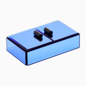 Joyero azul con espejo de Pietro Chiesa para Fontana Arte, años 40