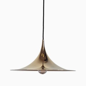 Brass Semi-Pendant Light by Claus Bonderup & Torsten Thorup for Fog & Mørup, 1960s