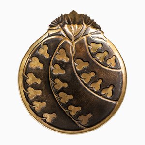 Piatto Art Déco vintage in bronzo, anni '30