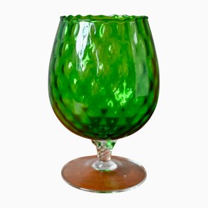 Große Regency Empoli Kelchvase aus facettiertem Glas, 1970er