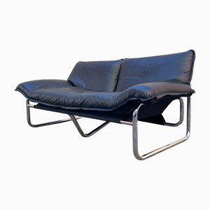 Leather 2-Seater Sofa by Johan Bertil Häggström for Swed-Form, 1980s