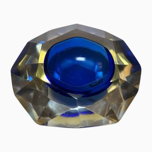 Cenicero de cristal de Murano azul