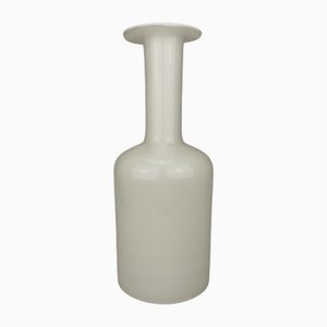 Weiße Vase von Otto Brauer für Holmegaard, Dänemark, 1960er