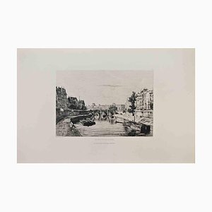 Maxime Lalanne, Paris, View Taken from the Pont St Michel, Etching, 1870s
