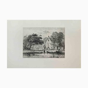 César De Cock, Vista de Longueville, Aguafuerte, década de 1870
