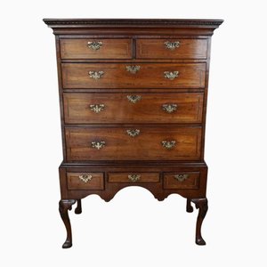 George II Walnut Chest on Stand with Cabriole Legs