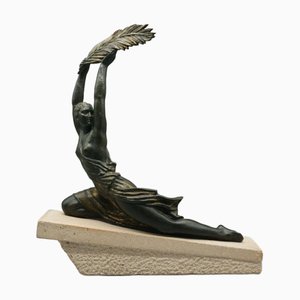 Pierre Le Faguays, Palm Dancer, Original Bronze Sculpture, 1920s-1940s