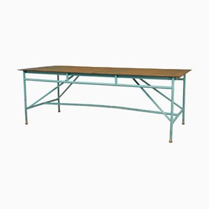 Großer industrieller Tisch aus lackiertem Stahl, 1920er