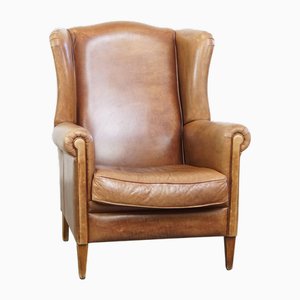 Sillón de orejas de cuero de vaca