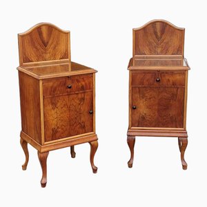 Tables de Chevet Art Déco en Noyer, 1920s, Set de 2