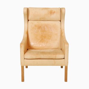 Fauteuil 2204 en Cuir Naturel par Børge Mogensen, 2000s