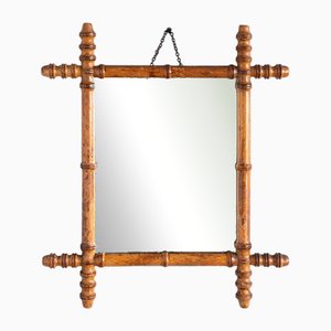 Early 20th Century French Faux Bambo Mirror