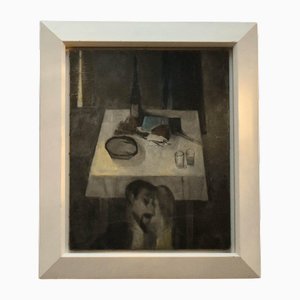 British School Artist, Still Life with Lovers, Mid-20th Century, Oil on Canvas, Framed