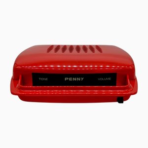 Tocadiscos Penny en rojo de Mario Bellini para MusicalNastro. Italia, años 80