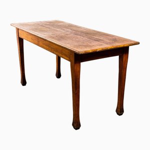 French Farmhouse Rectangular Fruitwood Dining Table, 1950s
