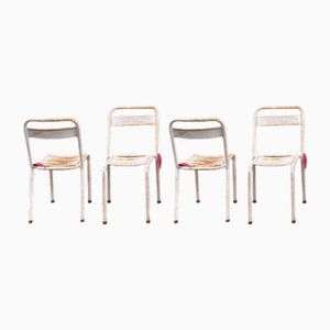 Chaises d'Extérieur en Métal Blanc par Tolix, 1950s, Set de 4