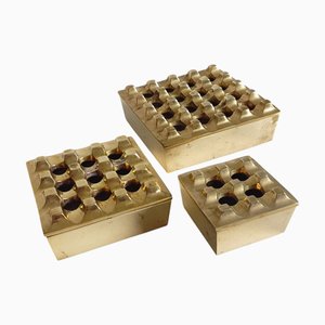 Posaceneri modello Ultima in bronzo di Beck & Jung, Svezia, anni '70, set di 3