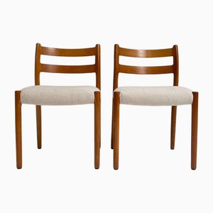 Set of Model 84 Chairs by Niels Otto Møller, 1960s