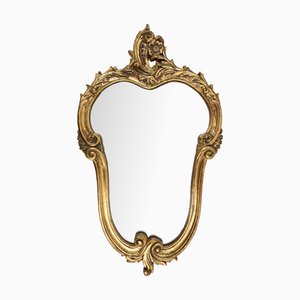 Belgian Gold Framed Oval Mirror, 1950s