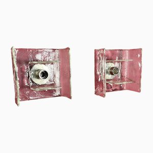 Vintage Glas Wandlampen von Kalmar, 1960er, 2er Set