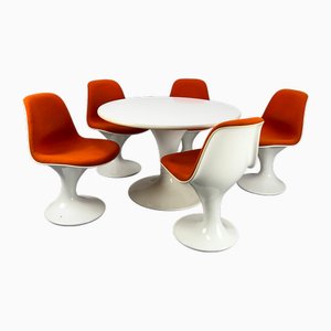 Gruppo da pranzo Space Age con tavolo di Markus Farner & Walter Grunder per Herman Miller, anni '60, set di 6