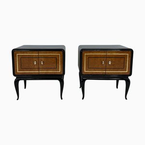 Italienische Art Deco Nachttische, 1940er, 2er Set
