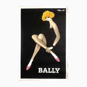 Arches Paper Poster of Bally Shoes / Blonde Woman von Bernard Villemot, 1982