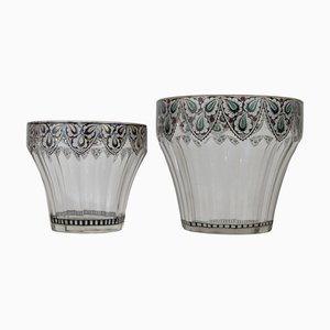 Jarrones modernistas de vidrio, años 20. Juego de 2