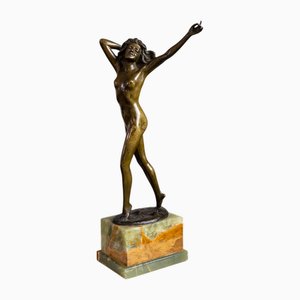 Vintage Art Deco Bronze Statue von Otto Poertzel, 1920er