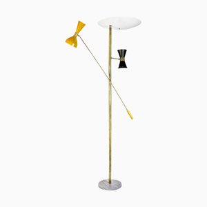 Lampada da terra Mid-Century moderna in ottone, anni '60