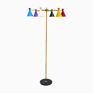 Mid-Century Modern Italian Floor Lamp in Brass, 1960s