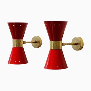 Mid-Century Modern Italian Sconces, 1950s, Set of 2