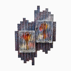 Lampada da parete brutalista di Adriano Poli per Poliarte, anni '60