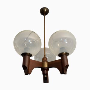Dreiarmiger Sputnik Kronleuchter, Jugoslawien, 1970er