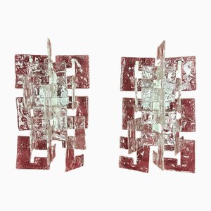 Lampade da parete in vetro di Murano, anni '60, set di 2