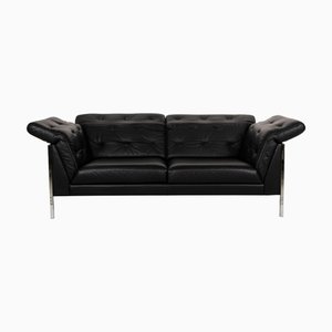 Leather Two-Seater Sofa Black from Wk Wohnen