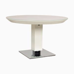 Bacher Todo Wood Glass Dining Table White
